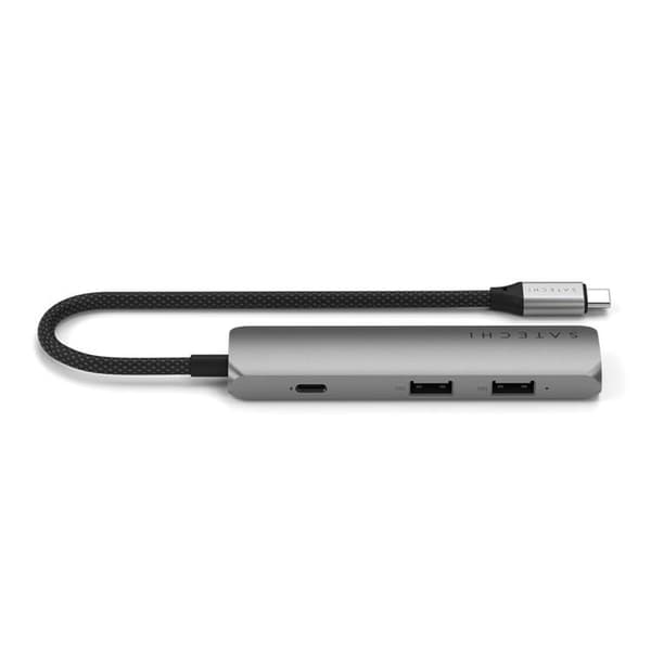 Satechi 4-i-1 HUBB USB-C Slim Multiport Adapter 4K - Rymdgrå