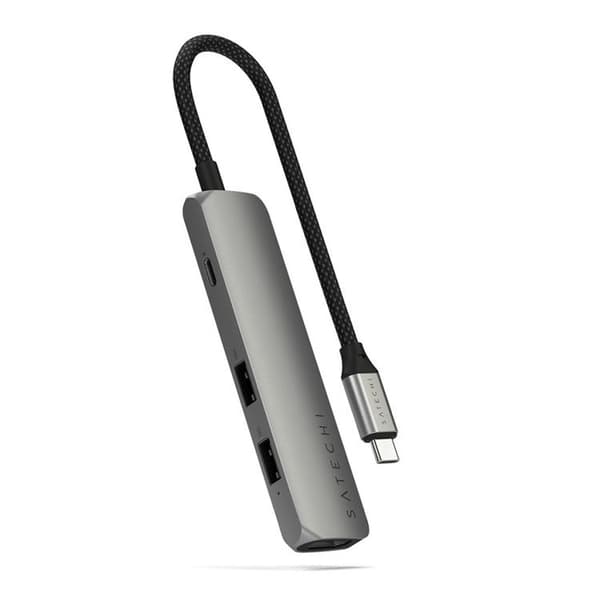 Satechi 4-i-1 HUBB USB-C Slim Multiport Adapter 4K - Rymdgrå