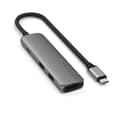 Miniatyrbild 1 av 8: Satechi 4-i-1 HUBB USB-C Slim Multiport Adapter 4K - Rymdgrå