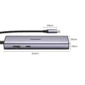 Miniatyrbild 5 av 11: Ugreen HUB 100W USB-C Till HDMI, RJ45, USB-C, SD/TF Kortläsare, USB-A 3.0