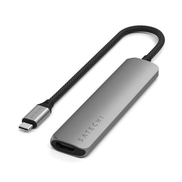 Satechi 6-i-1 HUBB USB-C Slim Multiport Adapter - Rymdgrå