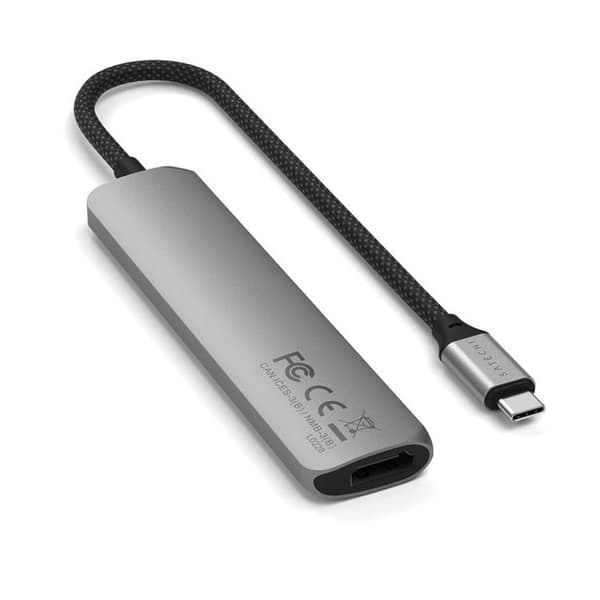Satechi 6-i-1 HUBB USB-C Slim Multiport Adapter - Rymdgrå