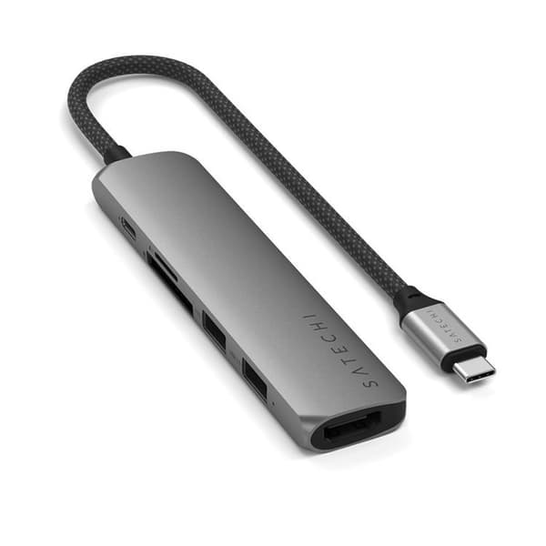 Satechi 6-i-1 HUBB USB-C Slim Multiport Adapter - Rymdgrå