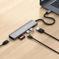 Miniatyrbild 7 av 9: Satechi 7-i-1 HUBB USB-C Slim Multiport Adapter med Ethernet - Rymdgrå