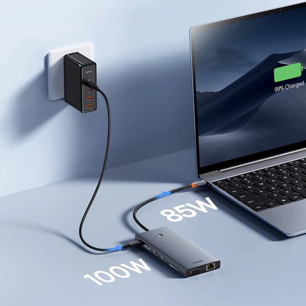 Baseus 13in1 HUB USB-C Till VGA, HDMI, RJ45, SD,TF, Aux, USB-C, USB-A