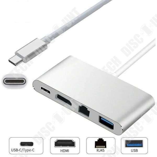 TD® USB-adapter med USB 3.1-uttag, USB och RJ45-anslutning Trådbunden kringutrustning Projektioner Spel Hög upplösning Bra kvalitet