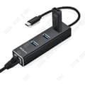 Miniatyrbild 3 av 4: Stationär USB C 3.0-hubb med 3 USB-portar 1 Ethernet-port Nätverksadapter Multimedia Snabb dataöverföring