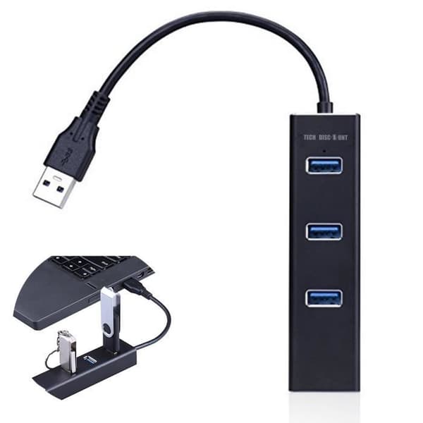 USB-hubb - TD® - Hub 3.0 - 3 portar - Ethernet RJ45 - Snabb överföring