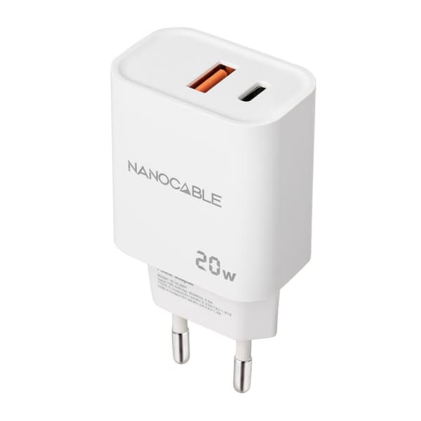 Vægoplader NANOCABLE Hvid 20 W