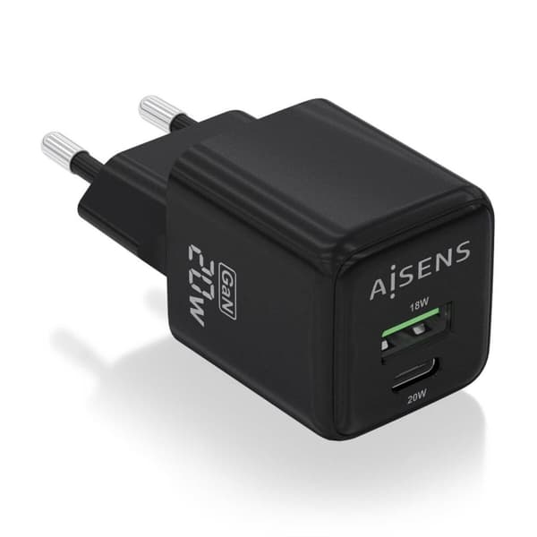 Vægoplader Aisens ASCH-20W2P011-BK Sort (1 enheder) Sort