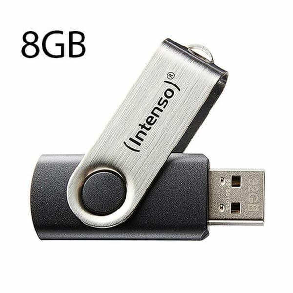 USB-stik INTENSO 3503460 8 GB Sort Sort/Sølvfarvet 8 GB Sort, Sølv