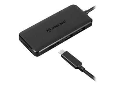 Transcend 6-in-1 USB Type-C Hub HUB5C - Keskitin - 2 x USB 3.1 Gen 1 + 1 x USB 3.1 Gen 2 + 1 x USB-C (virtalähde) - pöytäkone