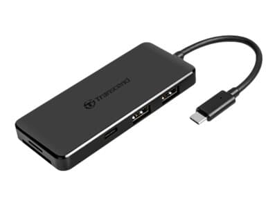 Transcend 6-in-1 USB Type-C Hub HUB5C - Hubb - 2 x USB 3.1 Gen 1 + 1 x USB 3.1 Gen 2 + 1 x USB-C (strömleverans) - skrivbordsmodell