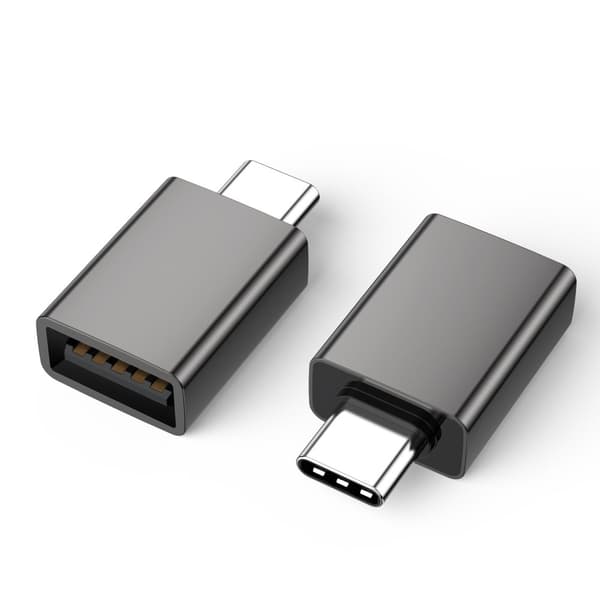 INF Type-C til USB 3.2 Adapter - Zinklegering, Grå (2-pak)