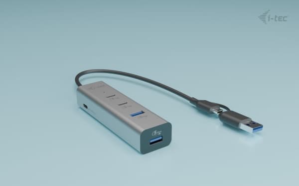i-tec Metal CAHUBMETAL2A2CPD, USB 3.2 Gen 1 (3.1 Gen 1) Type-A + Type-C, USB 3.2 Gen 1 (3.1 Gen 1) Type-A, USB 3.2 Gen 1 (3.1 Gen 1) Type-C, 5000 Mbi