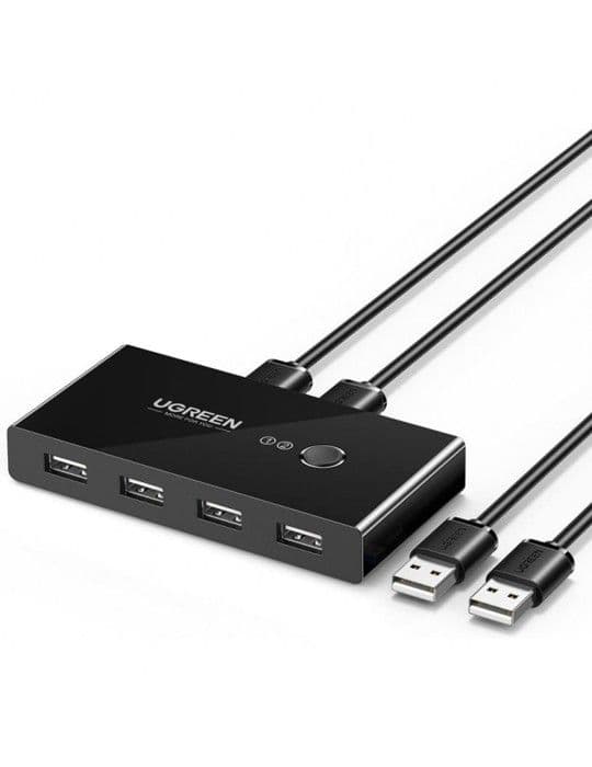 Ugreen USB 2.0 Switch - 4 portar för 2 PC, 2 ingångar 4 utgångar USB (30767)
