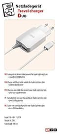 Miniatyrbillede 3 af 3: 2GO oplader 110V-240V 2100mA, til Apple Lightning 2GO kabel, hvid, til iPhone, 797166