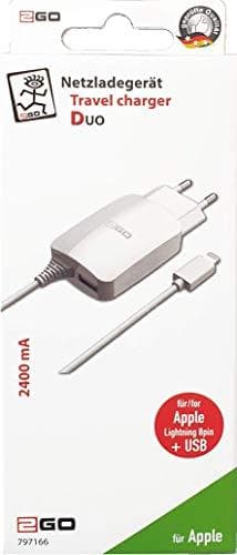 2GO oplader 110V-240V 2100mA, til Apple Lightning 2GO kabel, hvid, til iPhone, 797166