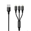Miniatyrbild 1 av 2: 2GO 797155 USB-kabel 1,5 m USB B USB C/Micro-USB B/Lightning Black (797155)