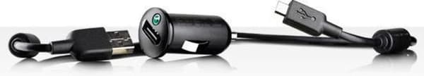 Sony AN401 Kompakt USB-biloplader 1,2A + MicroUSB-kabel