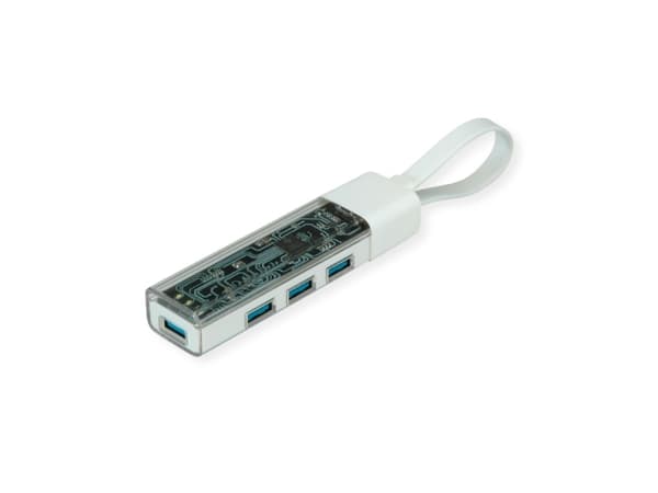 ROLINE USB 3.2 Gen 1-hubb, 4 portar, A+C värdanslutningskabel