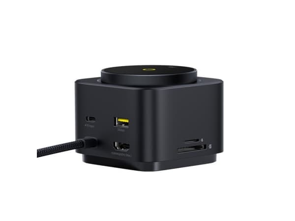 USB-C Hub Baseus MagPro II 7in1, 1 x USB-A - 2 x USB-C - 1 x HDMI - 1 x QI - 1 x SD - 1 x microSD, Svart B00072900121-00