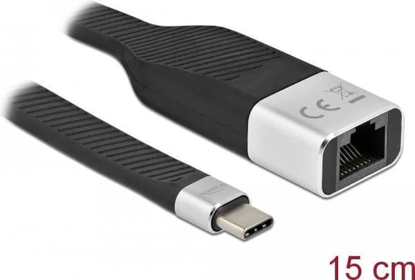 Delock - Netværksadapter - USB-C 3.2 Gen 1 - Gigabit Ethernet - sort, sølv (86936)