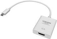 Vision TC-USBCHDMI - Extern videoadapter - USB-C 3.1 - HDMI - vit - detaljhandel