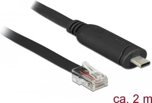 DeLock - Seriel adapter - USB-C - RS-232 x 1 - Sort (63912)