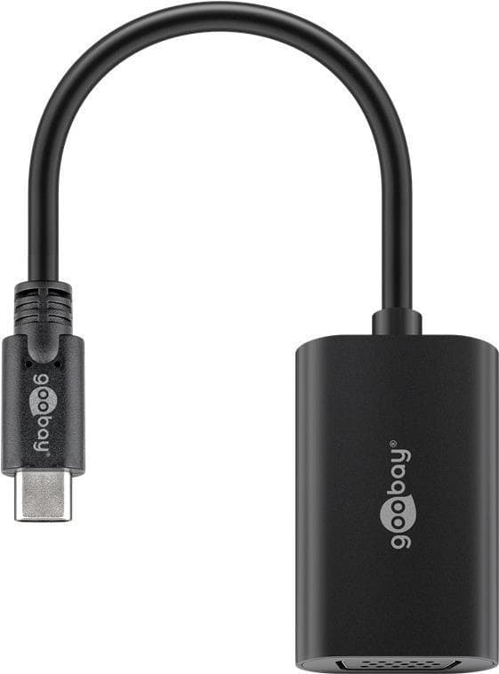 Goobay 51776 Videokabeladapter 0,2 m USB Type-C VGA (D-Sub) Svart (51776)