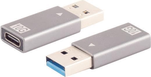 S/CONN maksimal tilslutningsadapter USB A han til USB C hun, 3.1, 10 Gbps, metaldesign (14-05033)