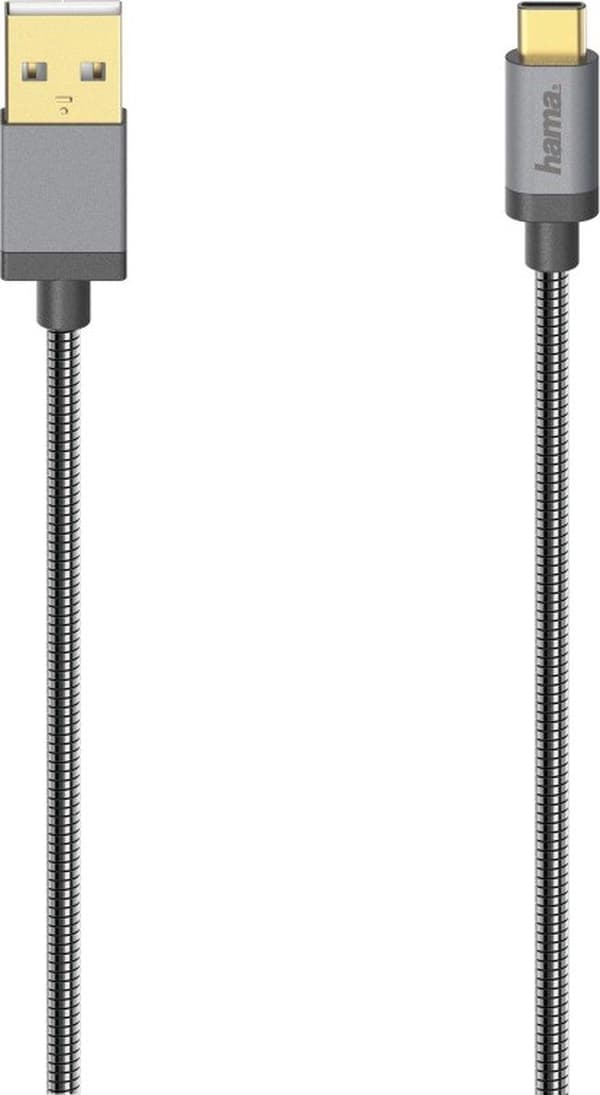 Hama Prime Line - USB-kabel - USB-C (M) til USB (M) - USB 2.0 - 3 A - 75 cm - antracitsort