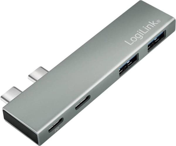 LogiLink UA0399 USB 3.2 Gen2x2 Hub 4-portar, PD, för MacBook och iPad, silver (UA0399)