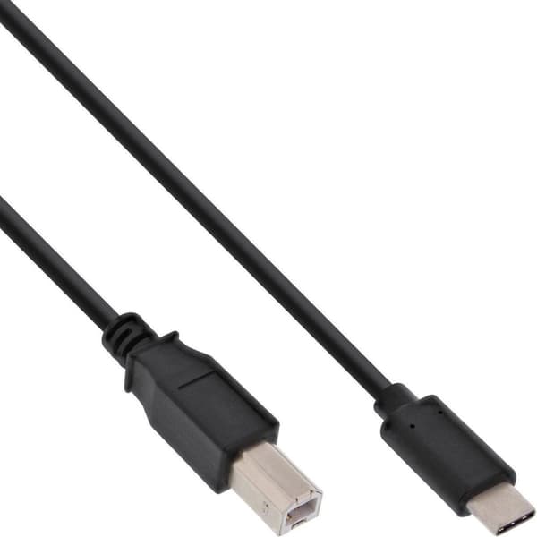 InLine USB C/USB B, 3 m USB-kabel USB 2.0 Sort