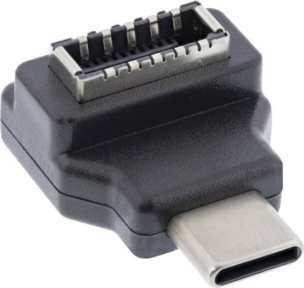 InLine® USB 3.2-adapter, USB-C-stik til intern USB-E frontpanelstik
