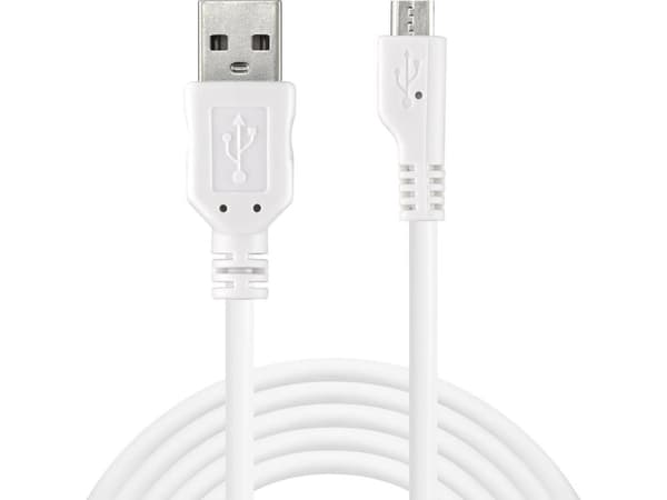 Sandberg - Opladnings-/datakabel til mobiltelefon - Micro-USB Type B (W) til USB (M) - 3,0m - hvid (440-72)