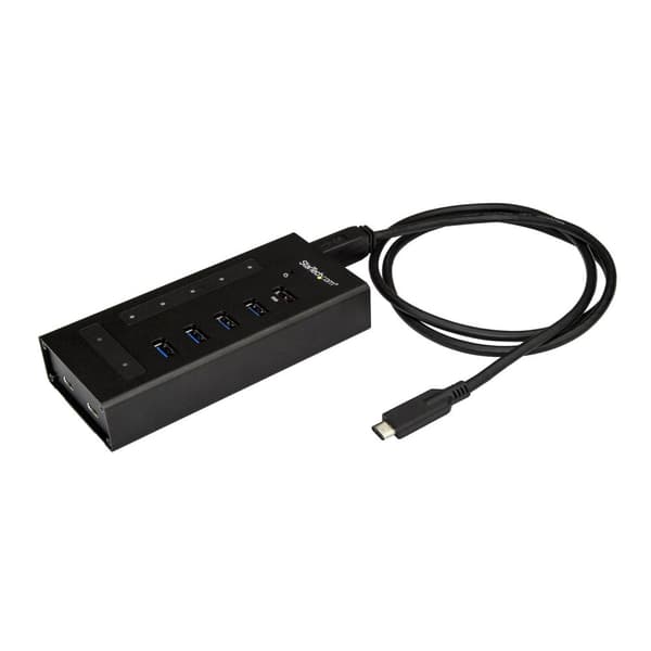 StarTech.com 7-portars USB-hubb - USB-A till 5x USB-A och 2x USB-C - USB 3.0 - Metall - Industriell USB-hubb - Monterbar USB-hubb - Hub - 5 x SuperSpe