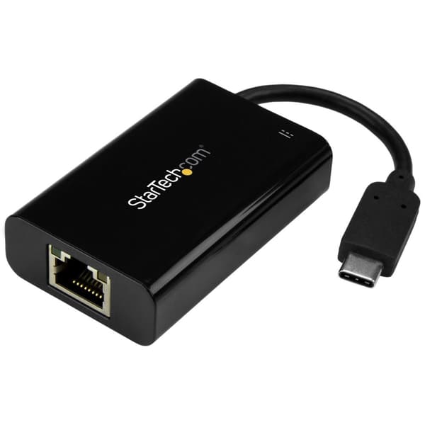 StarTech.com USB-C till Gigabit Ethernet-adapter med Power Delivery 2.0 - USB-C GbE-nätverksadapter med RJ45-port och USB PD-laddning - Nätverksadapte