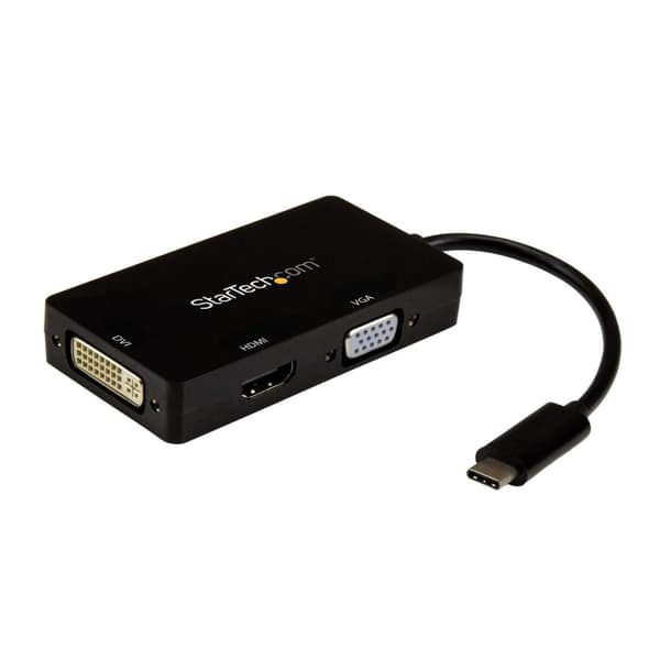 StarTech USB-C Multiport Adapter - 4K 30Hz - 3-i-1 USB-C till HDMI, DVI eller VGA