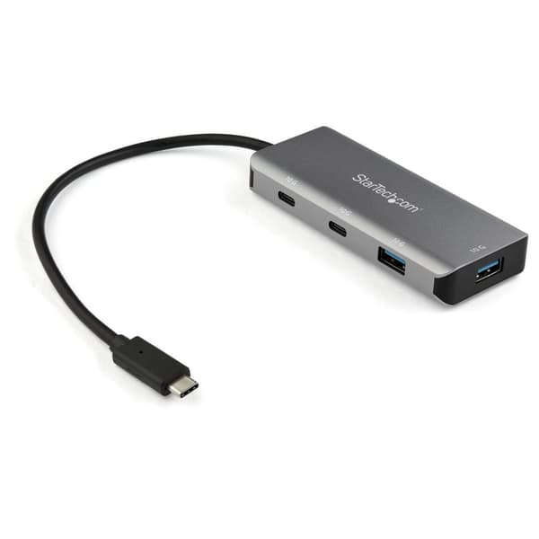 StarTech.com 4-Port USB-C Hub (10Gbps) with 2x USB-A & 2x USB-C - 9.8" Extended Attached Host Cable (HB31C2A2CB) - Hub - 2 x USB-C + 2 x USB 3.1 Gen 2