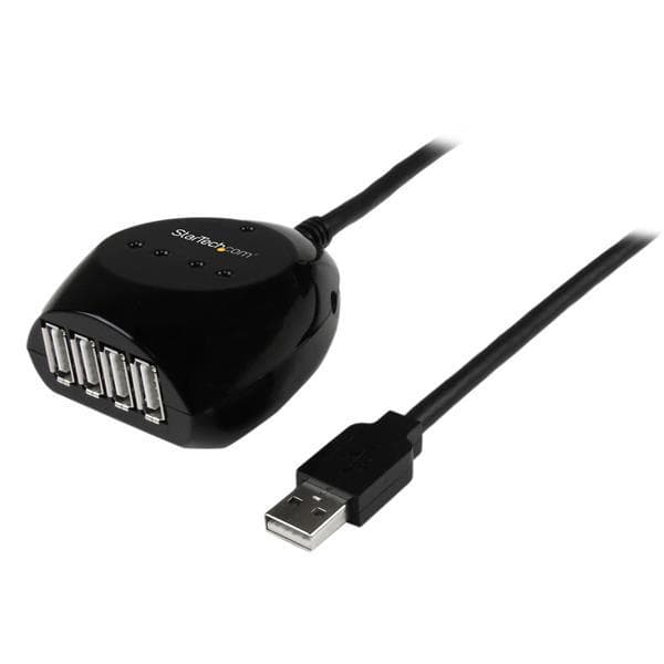 StarTech.com USB2.0 aktiv kabel med 4-portars hubb - Hub - 4 x USB2.0 - Desktop (USB2EXT4P15M)