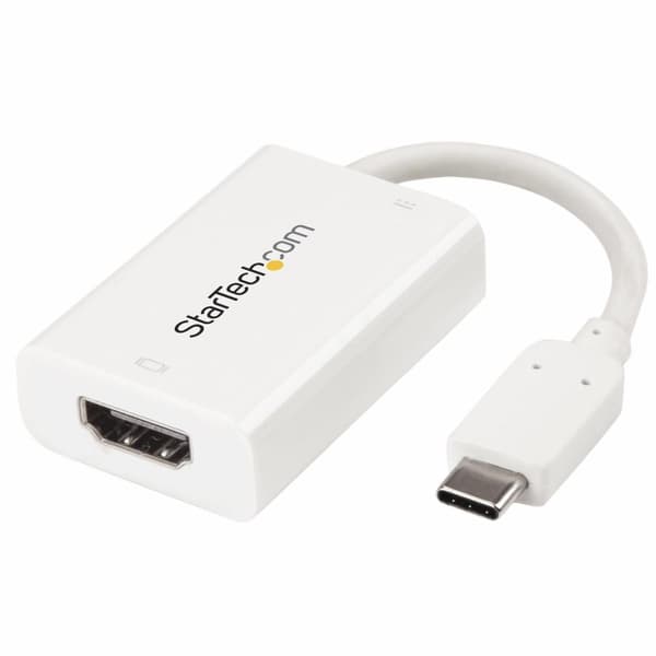 StarTech.com USB-C til HDMI-videoadapter med USB-strømforsyning 4K 60Hz Hvid