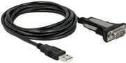 DeLOCK - Kabel USB / seriel - USB (M) til RS-232 (M) - 4 m - Fingerskruer - Sort
