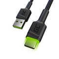 Miniatyrbild 1 av 3: Green Cell KABGC06 USB-kabel 1,2 m USB A USB C Svart