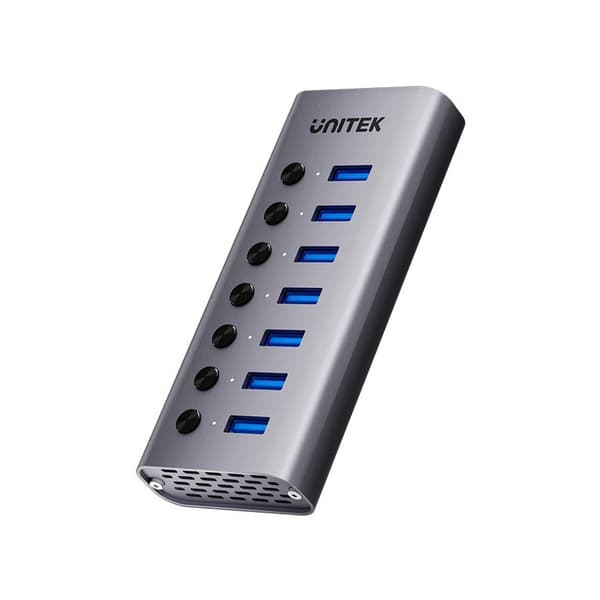 USB-A 3.0 5 Gbps hub med 7-i-1 switch Unitek H1314A01-EU