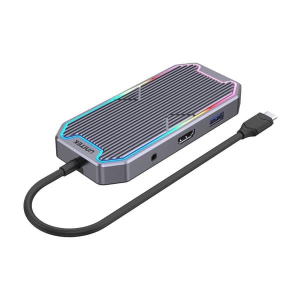 UNITEK uHUB S7+ Trådbunden USB 3.2 Gen 2 (3.1 Gen 2) Typ-C Grå