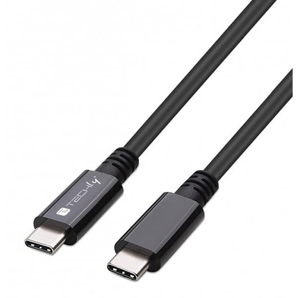 Techly USB 4 Gen 3 Type-C™-kabel M/M E-Mark 8K 40Gbps 100W PD 0,8m sort