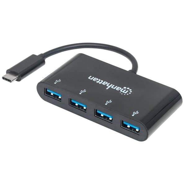 Manhattan USB-C dockningsstation/hubb, Portar (x4): USB-A (x4), 5 Gbps (USB 3.2 Gen1 aka USB 3.0), Extern strömförsörjning behövs inte, Motsvarande HB