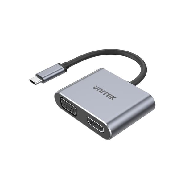 UNITEK D1049A kannettavan tietokoneen telakka/porttitoistin USB 2.0 Type-C hopea