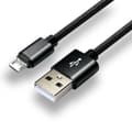 Miniatyrbild 2 av 3: everActive-kabel micro USB 1m - Svart, flätad, snabbladdning, 2.4A - CBB-1MB